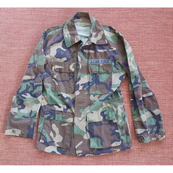 Vintage US Air Force Jacket Men Medium Woodland Camo Combat Coat - Picture 1 of 5